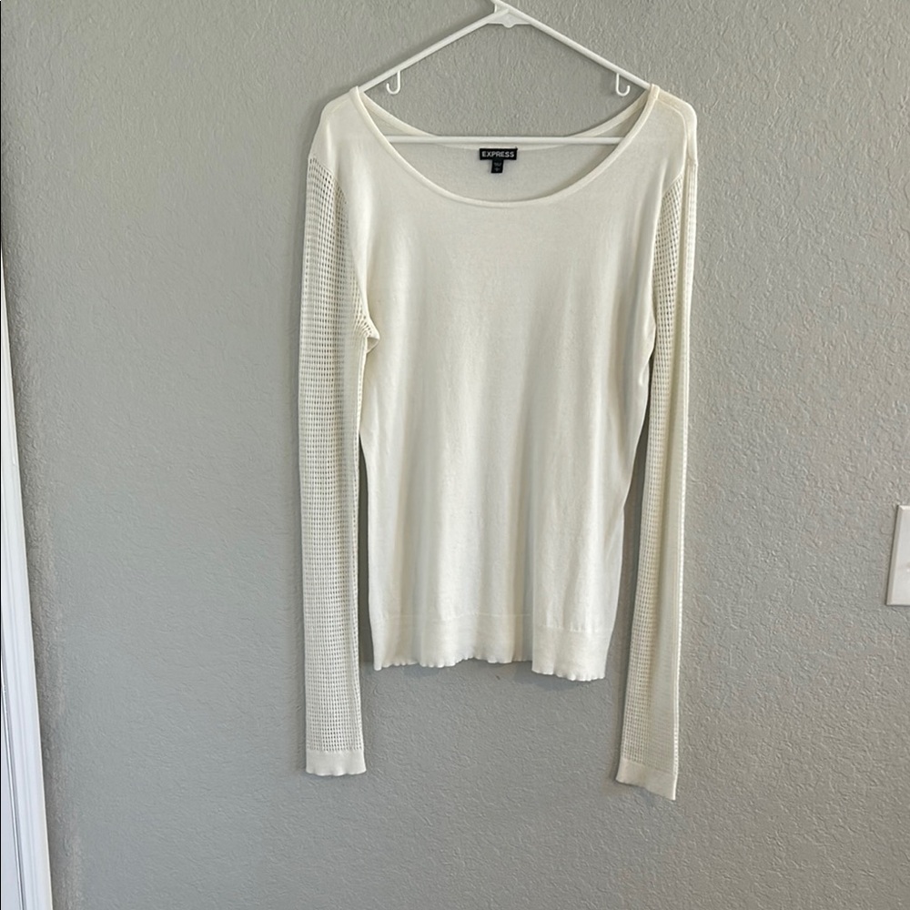 Express Cream Long Sleeve Sweater